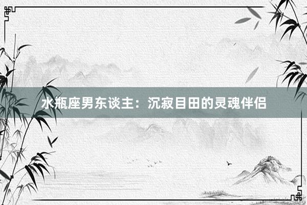 水瓶座男东谈主：沉寂目田的灵魂伴侣